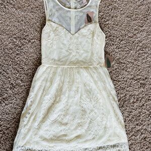 NWT Forever 21 Cream Floral Lace Dress